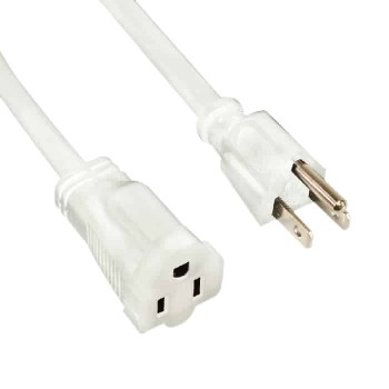 PureVolt Rallonge électrique robuste - 3C/14 AWG - Intérieur/Extérieur - 125 V - 15 A - Blanc - 7.6 m