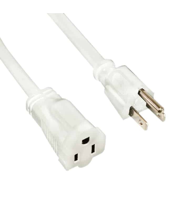 PureVolt Heavy Duty Extension Cord - 3C/14 AWG - Indoor/Outdoor - 125 V - 15 A - White - 7.6 m