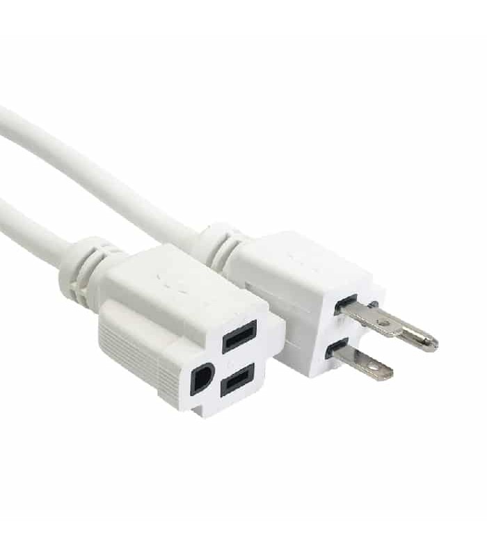 PureVolt Heavy Duty Extension Cord - 3C/16 AWG - Indoor/Outdoor - 125 V - 13 A - White - 1 m