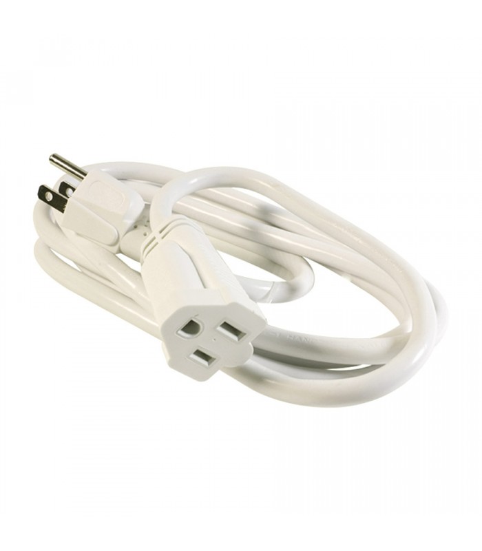 PureVolt Heavy Duty Extension Cord - 3C/16 AWG - Indoor/Outdoor - 125 V - 13 A - White - 2 m