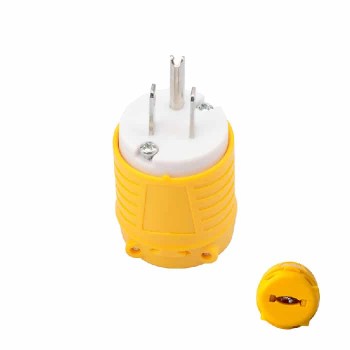 PureVolt Fiche NEMA 5-15P de qualité industrielle - 125 V - 15 A - Jaune