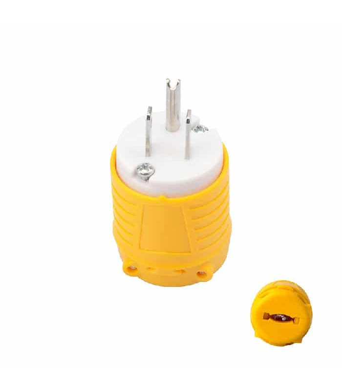 PureVolt Industrial Grade NEMA 5-15P Plug - 125 V - 15 A - Yellow