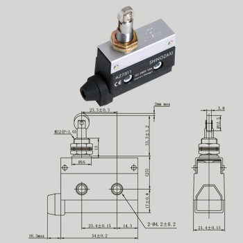PureVolt  Limit Switch with Steel Roller Plunger - 10A - 250V