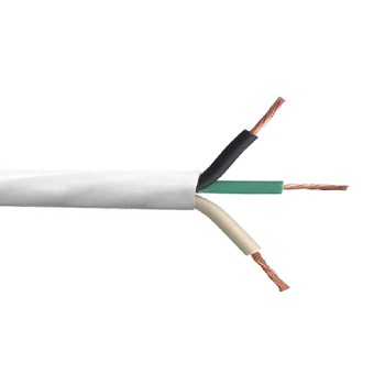 PureVolt Câble de fils multibrins - 3C/14 AWG - SJT - FT2 - Blanc - 20 m