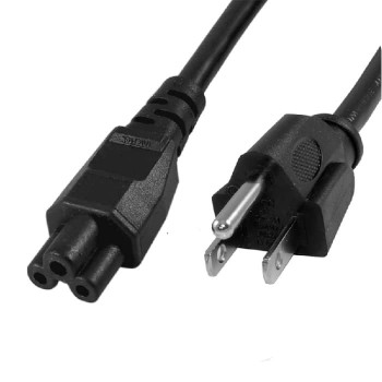 PureVolt NEMA 5-15P to C5 Power Cord - 3C/18 AWG - FT2 - Black - 1.82 m