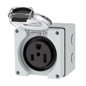 PureVolt Boîte d'alimentation NEMA 6-50R étanche avec couvercle - 250 V - 50 A