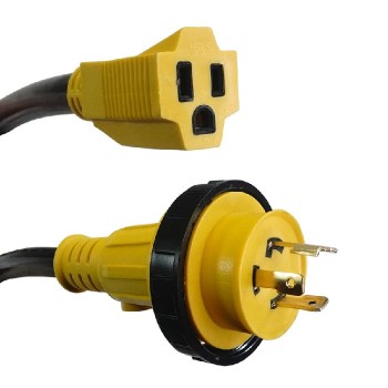 PureVolt Power Adapter NEMA 5-15R to Twist-Lock NEMA L5-30P - 125 V - 30 A - 30 cm