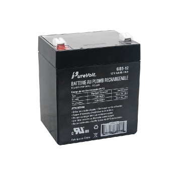 PureVolt  Batterie rechargeable au plomb-acide scellée - 12 V - 5 Ah