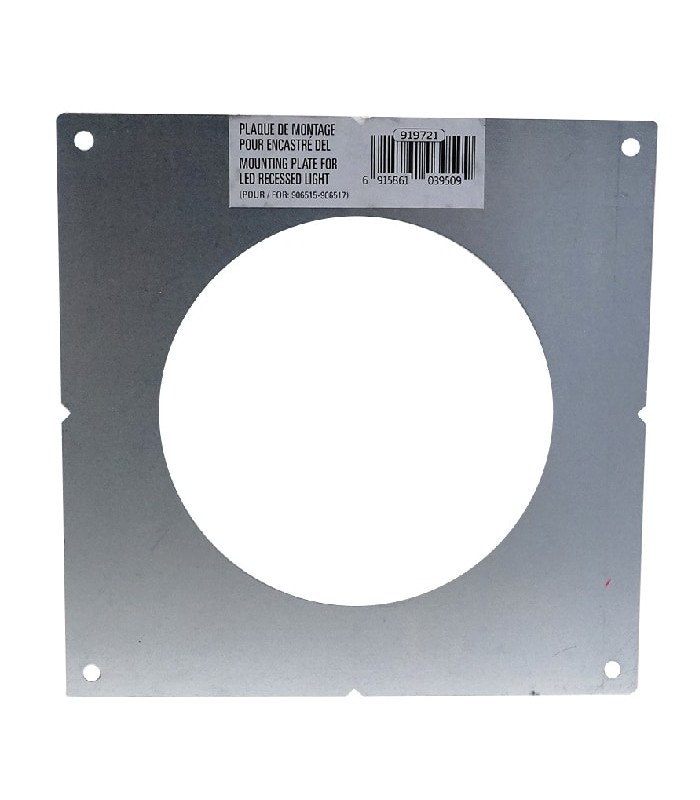 PureVolt Steel Mounting Plate for Round LED Recessed Light - 4 in.