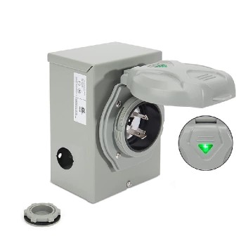 PureVolt Boîte d'entrée d'alimentation Twist-Lock NEMA L5-30P étanche en acier - 125 V - 30 A