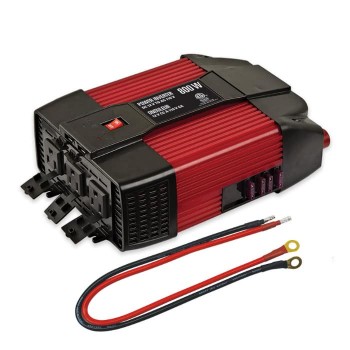 PureVolt Onduleur pour véhicule avec câbles de batterie - 2 ports USB et 3 prises CA - 800W