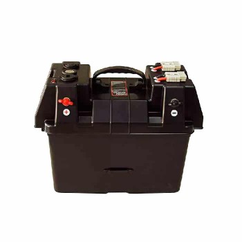 PureVolt Boîtier d'alimentation étanche pour batterie 12-24 V de véhicule avec port USB, voltmètre et charge solaire