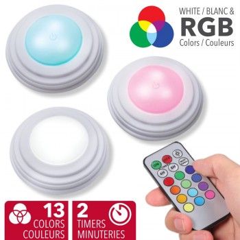 RCA LED Accent Lighting Set with Remote Control – Pack of 3