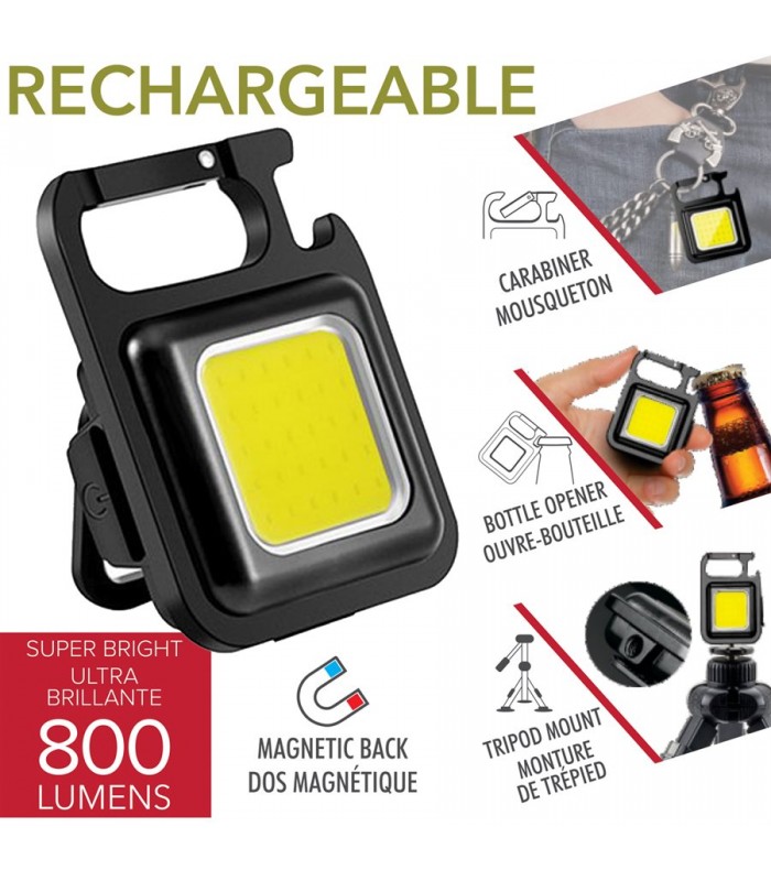 RCA Rechargeable Multifunctional Mini COB Flashight - 800 Lumens