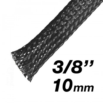 RedLink PET Expendable Braided Sleeving - 10 mm (3/8 in) Diameter - 10 m - Black