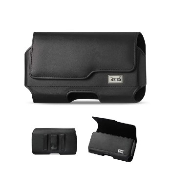Reiko Horizontal Pouch with Magnetic Closure for Mobile Phone - 16.26 cm x 8.89 cm x 1.78 cm - Black
