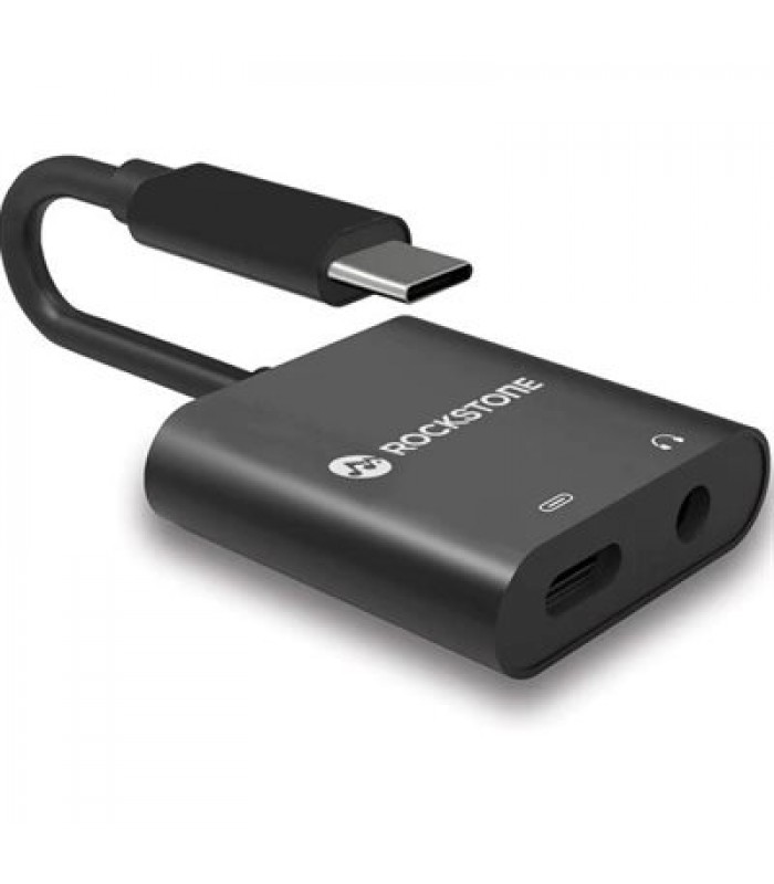 Rockstone - Adaptateur pour écouteurs et chargeur USB de type C vers 3,5 mm