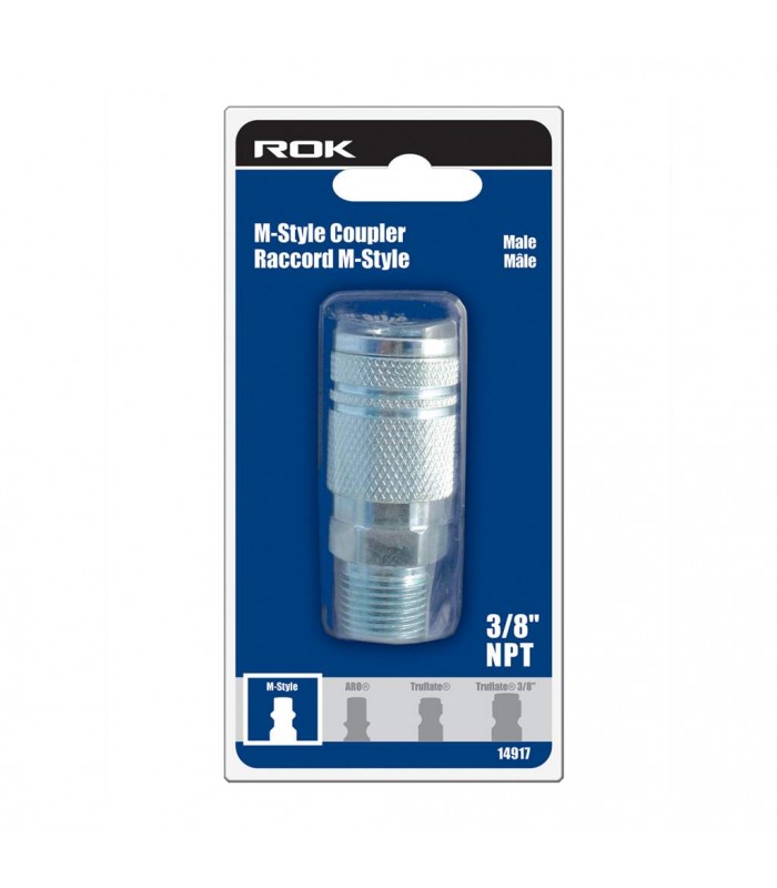 ROK Coupleur Ind. M-Style 3/8 po. Npt Mâle