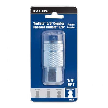 ROK Truflate 3/8 in. coupler Female 1/4 in. NPT