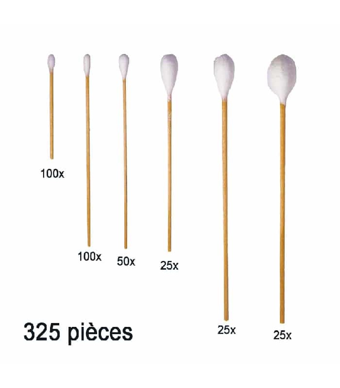 Set of industrial grade cotton swabs - 325 pieces