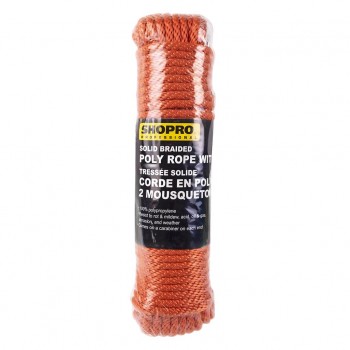 SHOPRO Corde tressée avec mousqueton 3/8 po x 100 pi