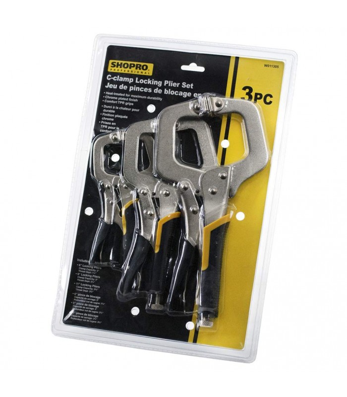 SHOPRO Jeu de pinces-étaux C-Clamp - 3 pièces