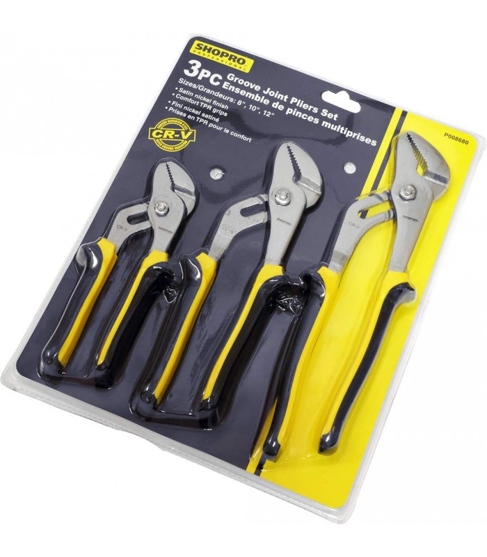 SHOPRO Groove Joint Pliers Set - 3 pcs