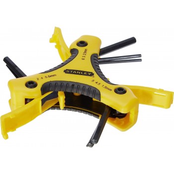 Stanley Jeu de 9 clés hexagonales métriques pliables