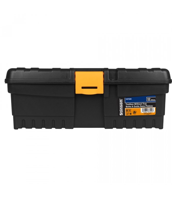 Stinson Plastic Toolbox Without Tray 12in Black/Orange