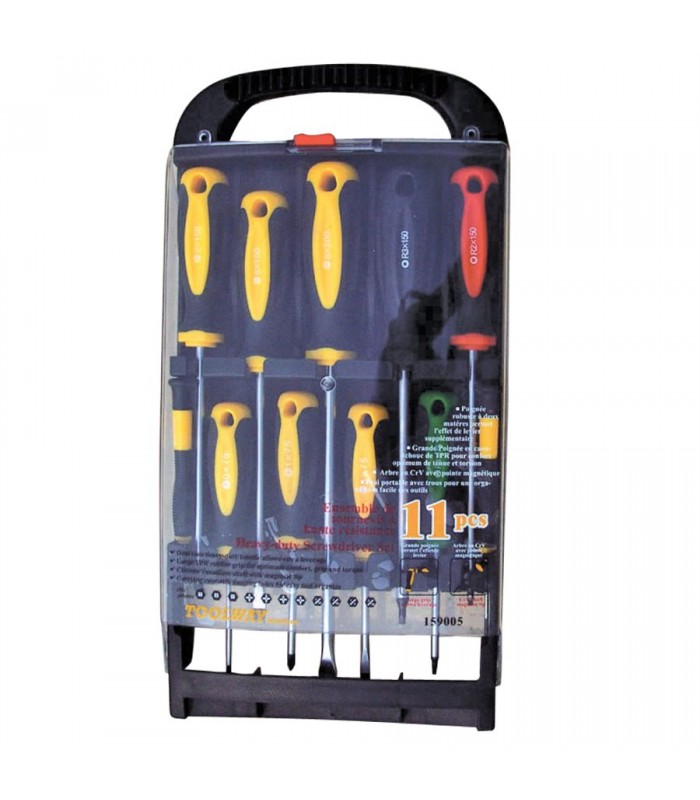 ToolTech Screwdriver Magnetic Tip in See Through Box 11pc Set