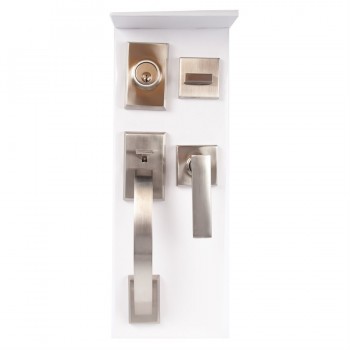 Tough Guard Door Lock Grip Square Satin Nickel (Zinc Alloy)