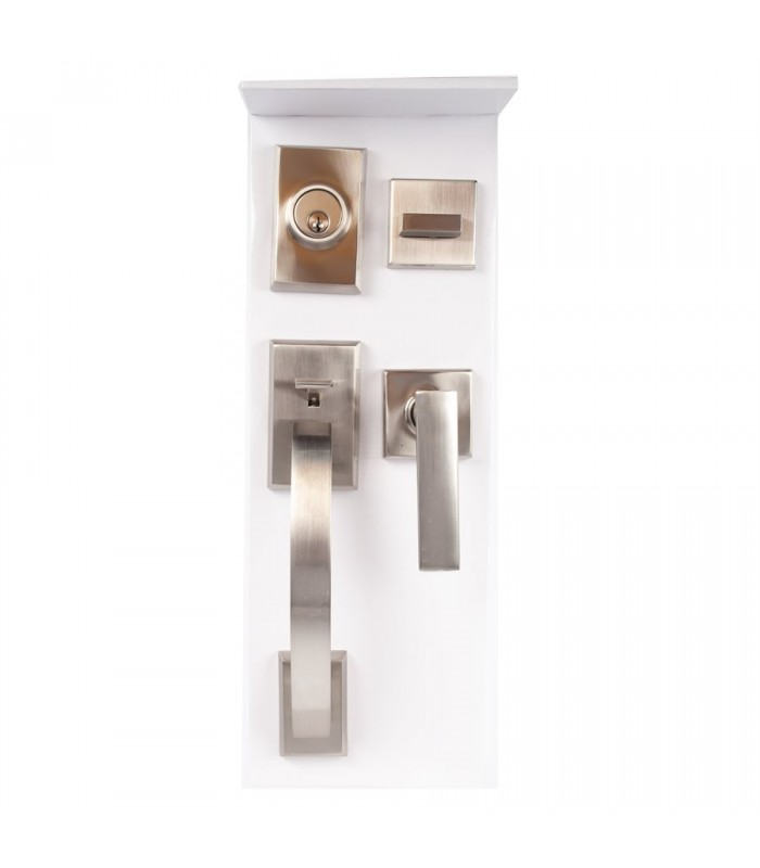 Tough Guard Door Lock Grip Square Satin Nickel (Zinc Alloy)