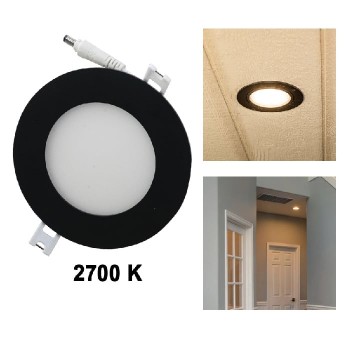  Ultra Slim Adjustable Dimmable Recessed LED Light with LED Driver - Black - 4 in. - 120 V - 10 W - 2700 K