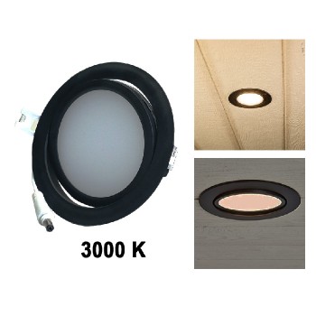 Ultra Slim Adjustable Dimmable Recessed LED Light with LED Driver - Black - 4 in. - 120 V - 10 W - 3000 K