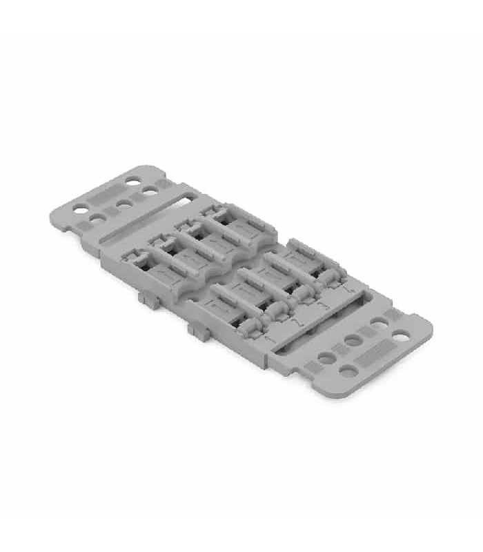 WAGO Mounting Carrier for 4 x 2C Inline Lever Splicing Connector - Grey