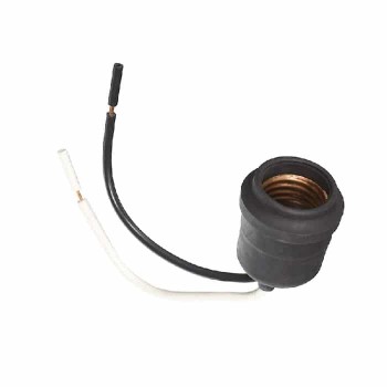 Weatherproof Bulb Socket with Cables - 250 V - 660 W - Black