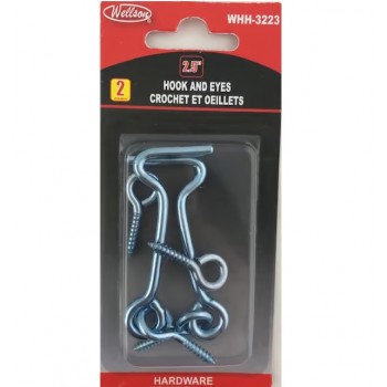 Wellson Gate Hooks & Eyes 2.5 in. - Pack of 2