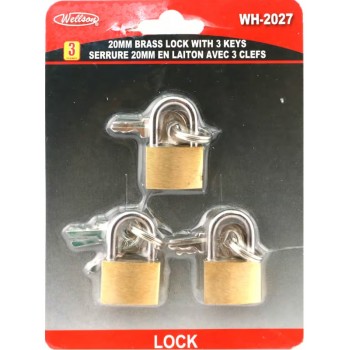 Wellson Ensemble de 3 Cadenas en Laiton avec 3 cléfs