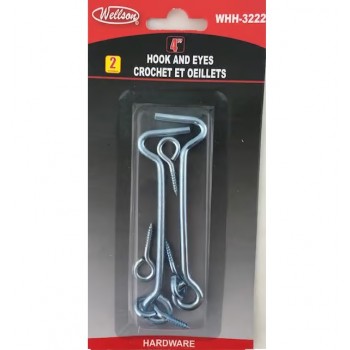 Wellson Crochets & Œillets de Portail 4 po. - Paquet de 2