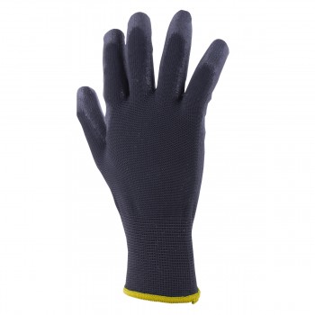 TWXpert Gloves Work Knitted Polyester with Poly Palm Black 12 Pairs (M)