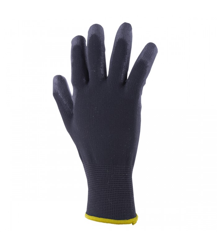 TWXpert Gloves Work Knitted Polyester with Poly Palm Black 12 Pairs (M)