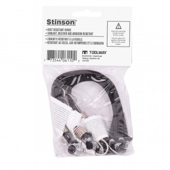 Stinson Stretch Cords 10 in. - Pack of 4 - Black