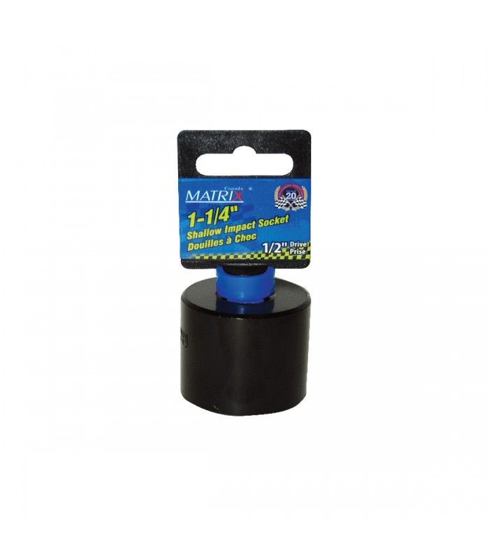 Tooltech FirmGrip Douille à choc peu profonde 1-1/4 po x 1/2 po Cr-V - SAE