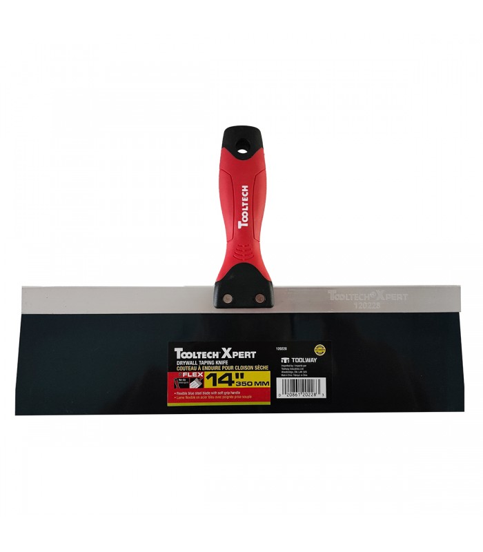 ToolTech Xpert Drywall Taping Knife Soft Handle Flex Blue Steel Blade 14 in. (350mm)