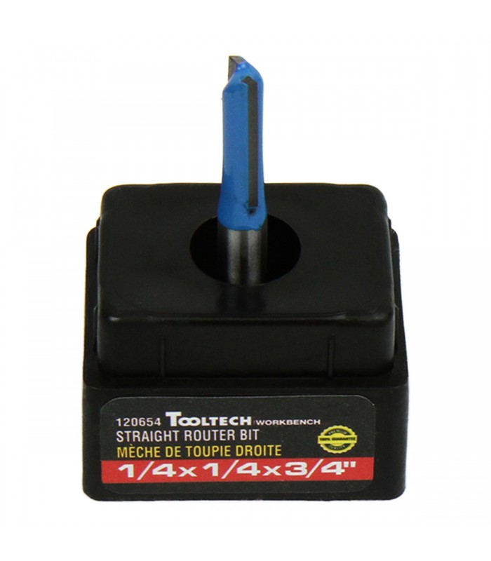 Tooltech Workbench Straight Router Bit 1/4 x 1/4 x 3/4 in.