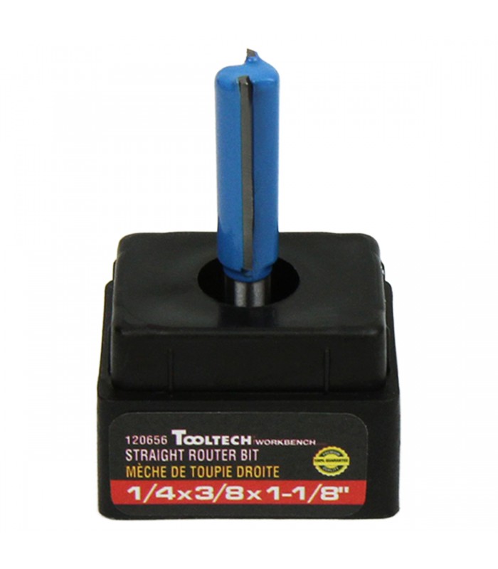 Tooltech Workbench Straight Router Bit 1/4 x 3/8 x 1-1/8 in.