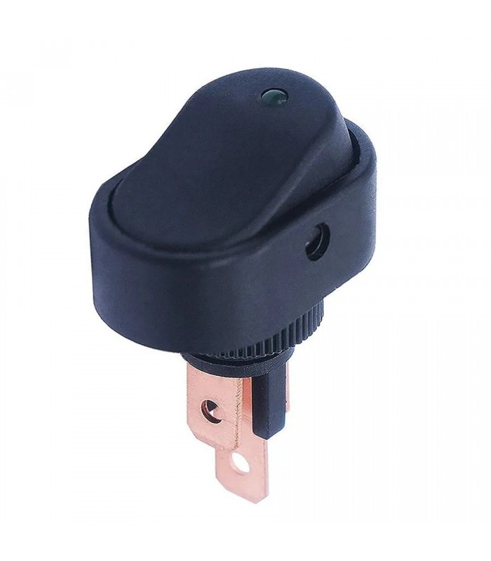 PureVolt Interrupteur à bascule illuminé - SPST - ON/OFF - 12V - 20A - 3 Pins - Vert