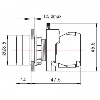 NHD Interrupteur bouton-poussoir illuminé momentané - Tête affleurante - N.O./N.F. - Vert