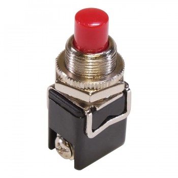 PureVolt Interrupteur à bouton-poussoir momentané rond - N.F - 125V - 8A - Rouge