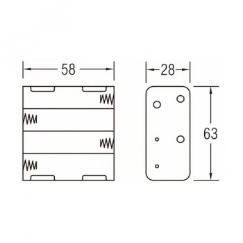 Support pour 8 piles AA avec fils